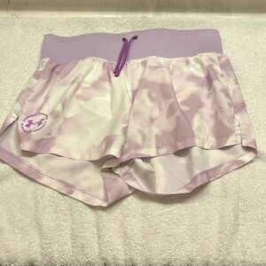 Under Armour Women Purple White Drawstring Athletic Shorts Size Medium